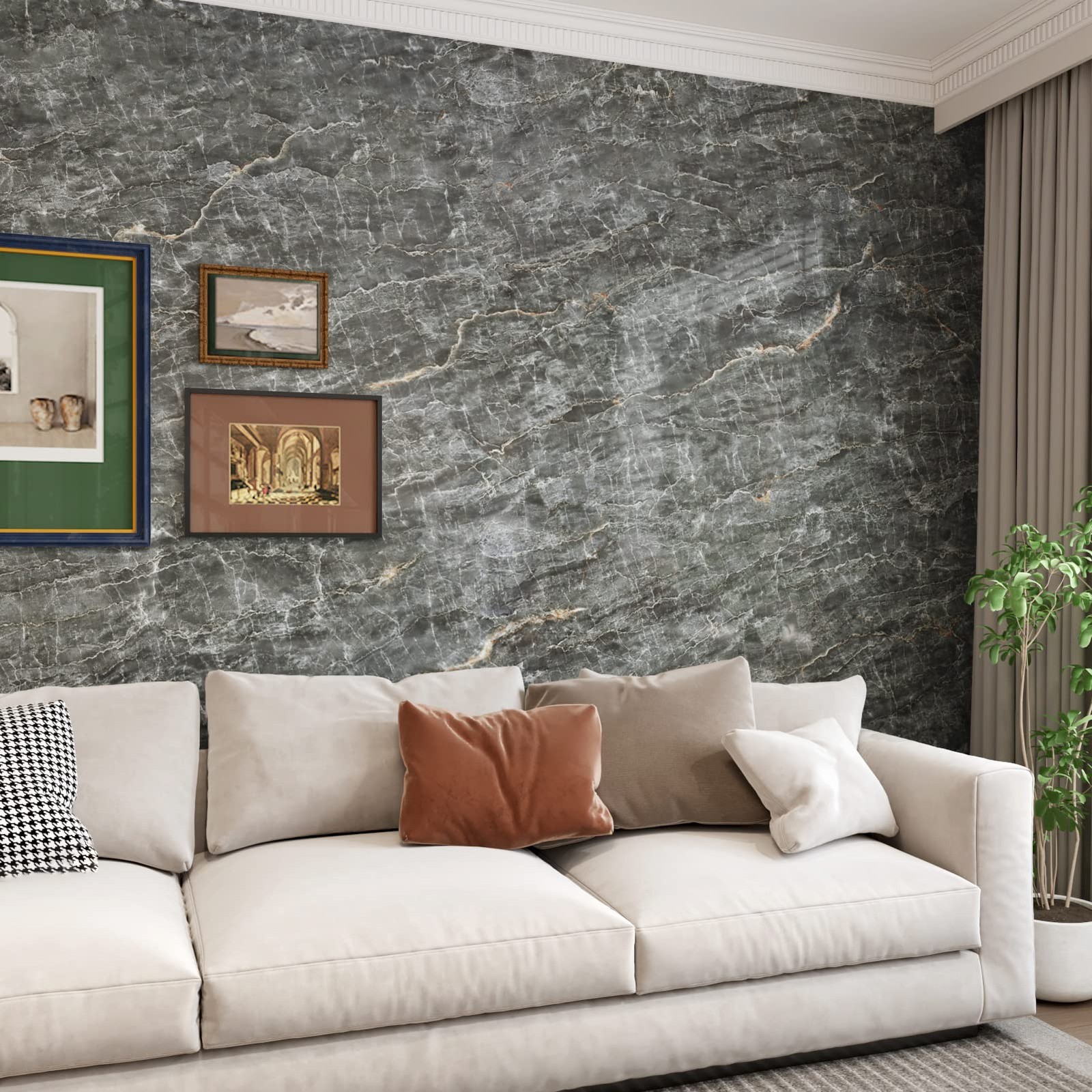 Grey Marble Contact Paper for Countertops Waterproof Marble Peel and Stick Wa…