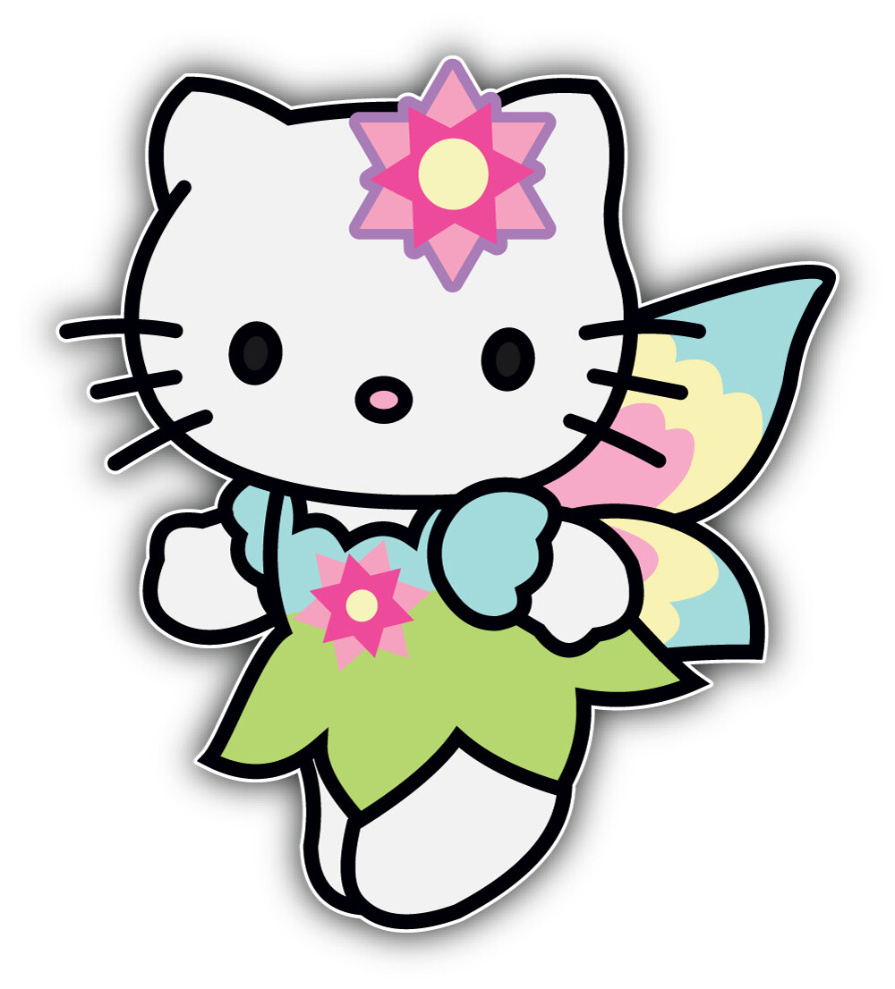 Hello Kitty Cartoon Sticker Bumper Decal – "SIZES"