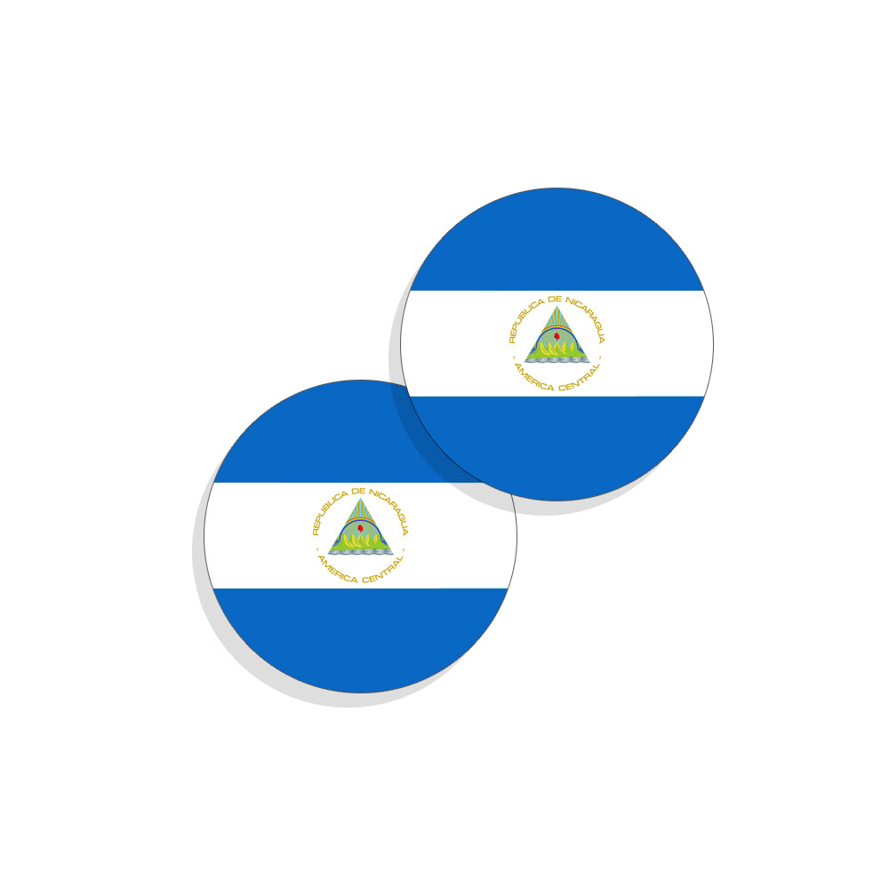 Nicaragua Flag Stickers Flag Decals Vinyl Stickers Round Set of 4