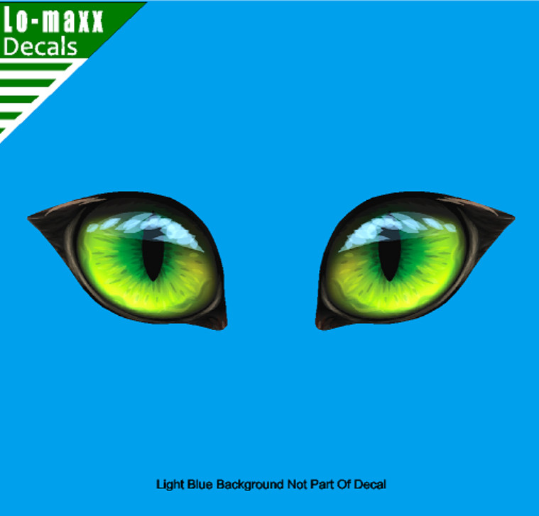 Pair Of Green Cat Eyes Various Sizes Superior High Quality Printed Vinyl Decal