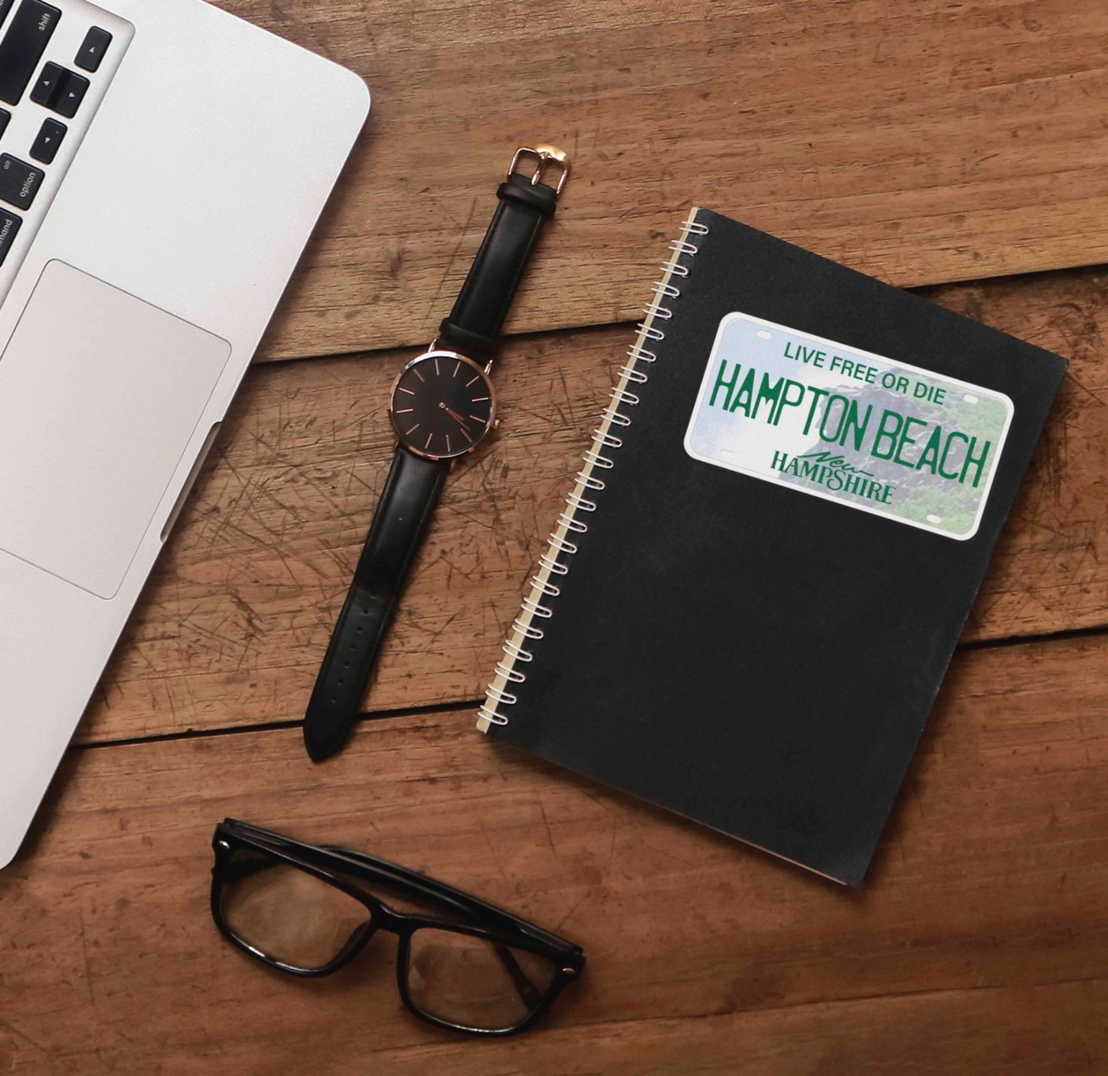 New Hampshire License Plate Stickers – Choose Your NH City Decal for Laptop