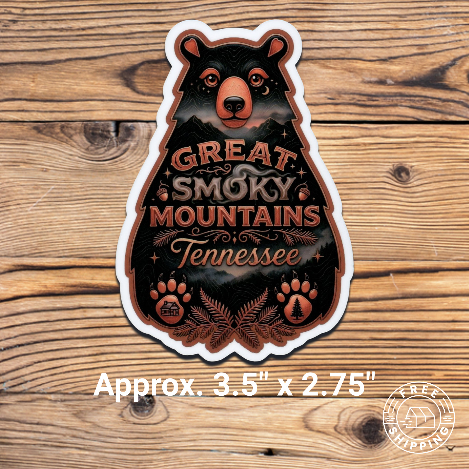 Great Smoky Mountains Vacation Sticker For Water Bottle, Laptop etc..