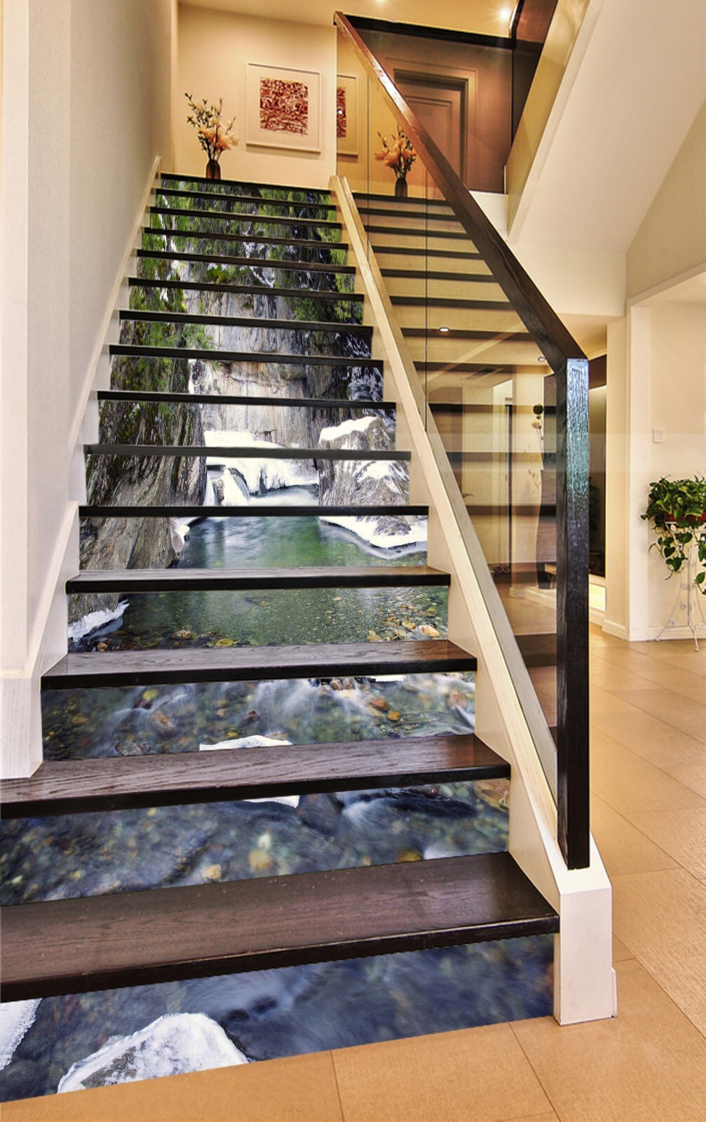 3D Canyon Creek 451 Stair Risers Decoration Photo Mural Vinyl Decal Wallpaper