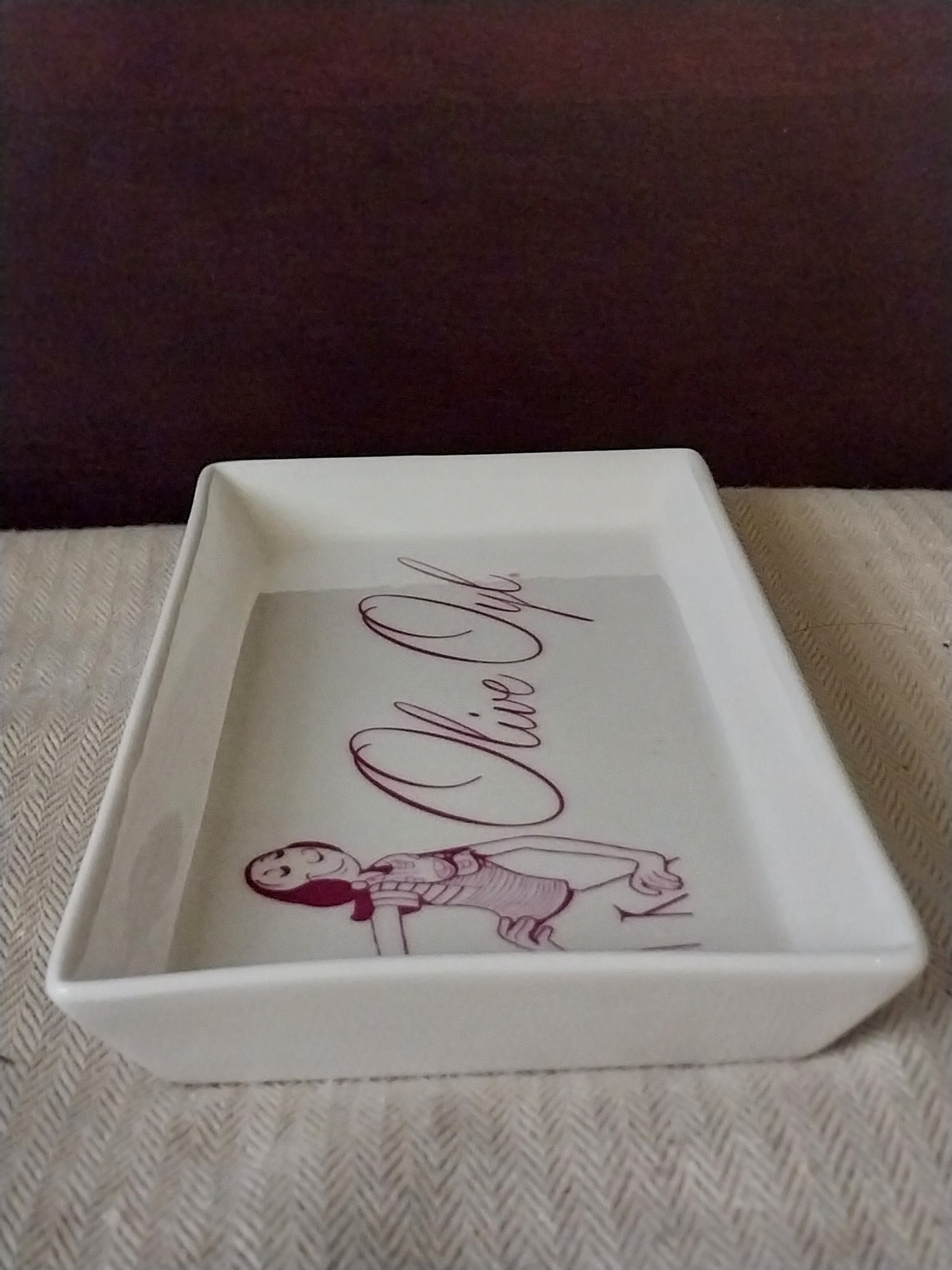 RARE: 7.5" Olive Oly Porcelain Tray + Woody Woodpecker Mug; Vintage New
