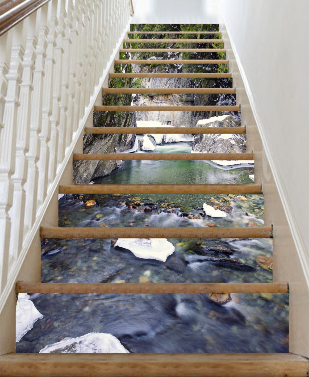 3D Canyon Creek 451 Stair Risers Decoration Photo Mural Vinyl Decal Wallpaper