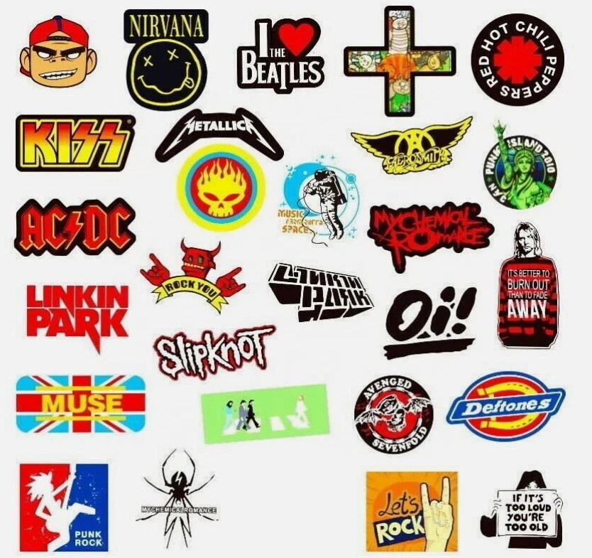 NEW 100PCS Rock Band Stickers Lot Punk Music Heavy Metal Bands Sticker Decal USA