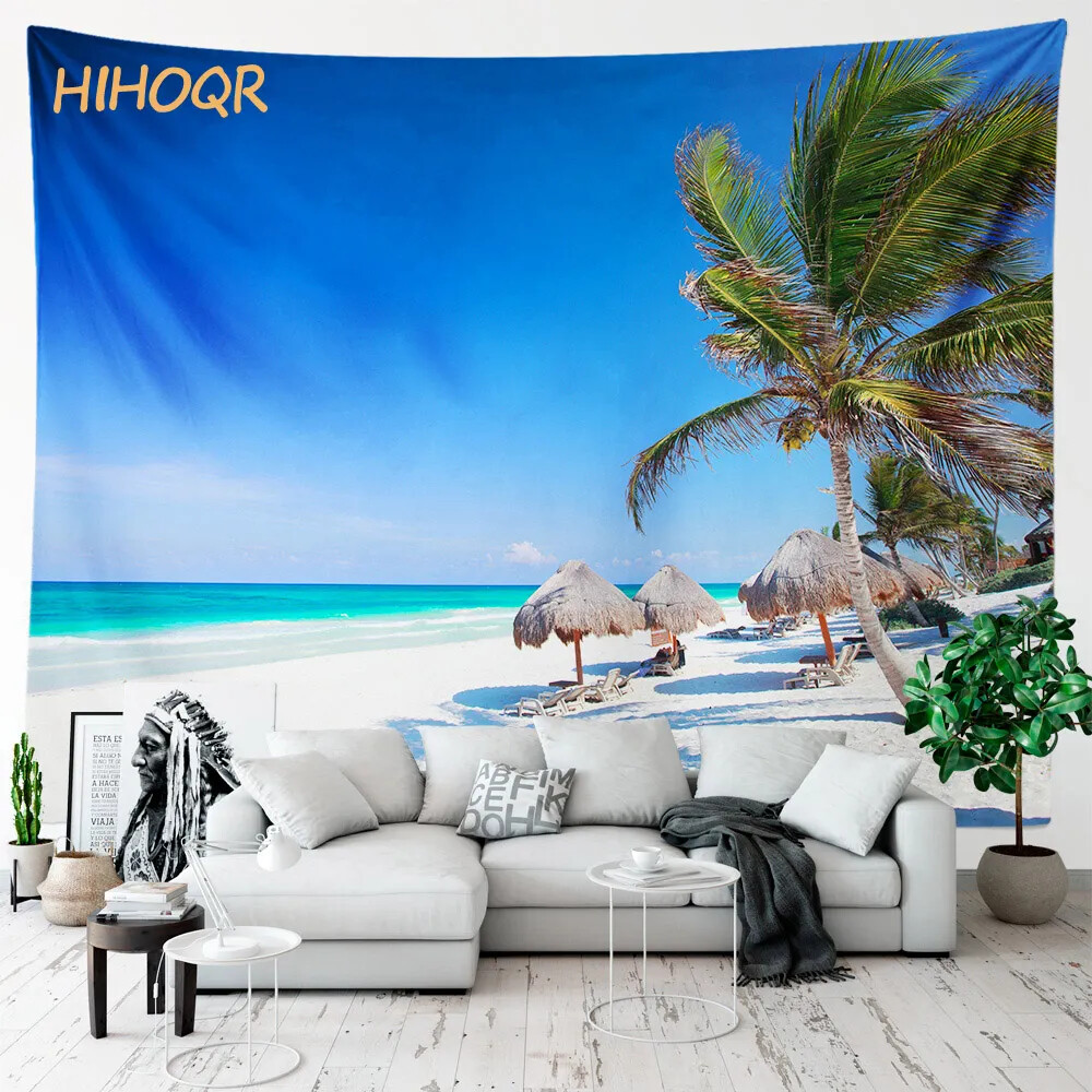 Palm Tree Large Cloth Wall Tapestry Aesthetic Room Decor Hippie Boho Landscape