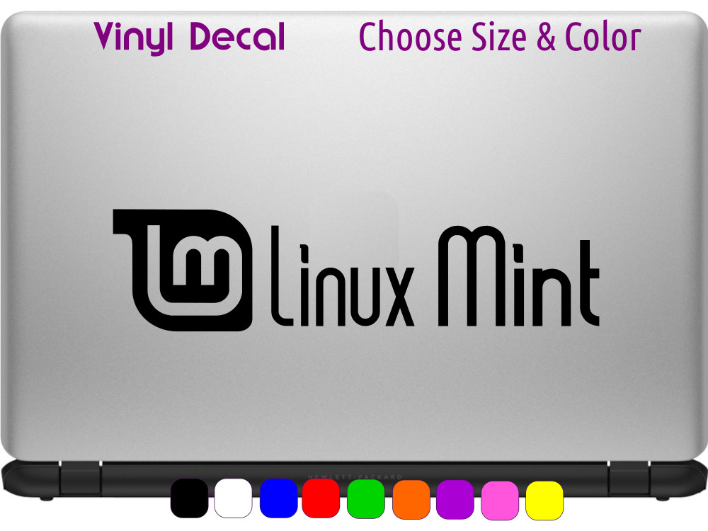 LINUX MINT text logo Vinyl Decal Laptop Window Sticker CHOOSE SIZE COLOR