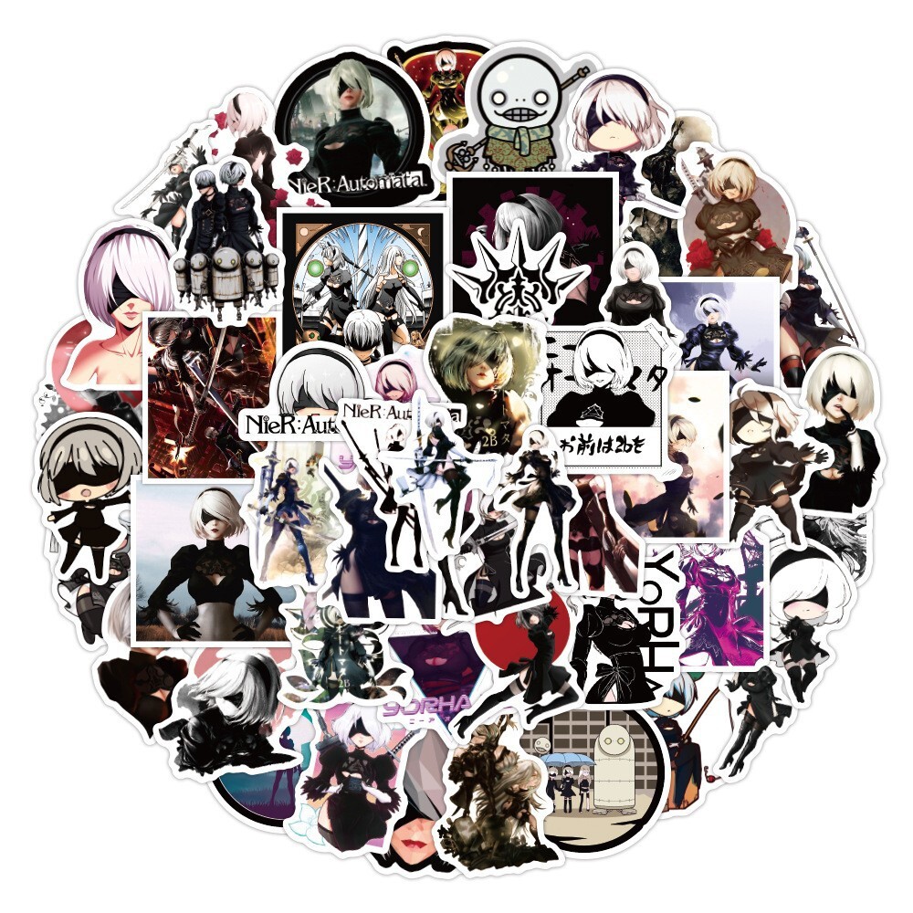 100Pcs NieR:Automata Game Sticker for Teens Girls Water Bottles Waterproof