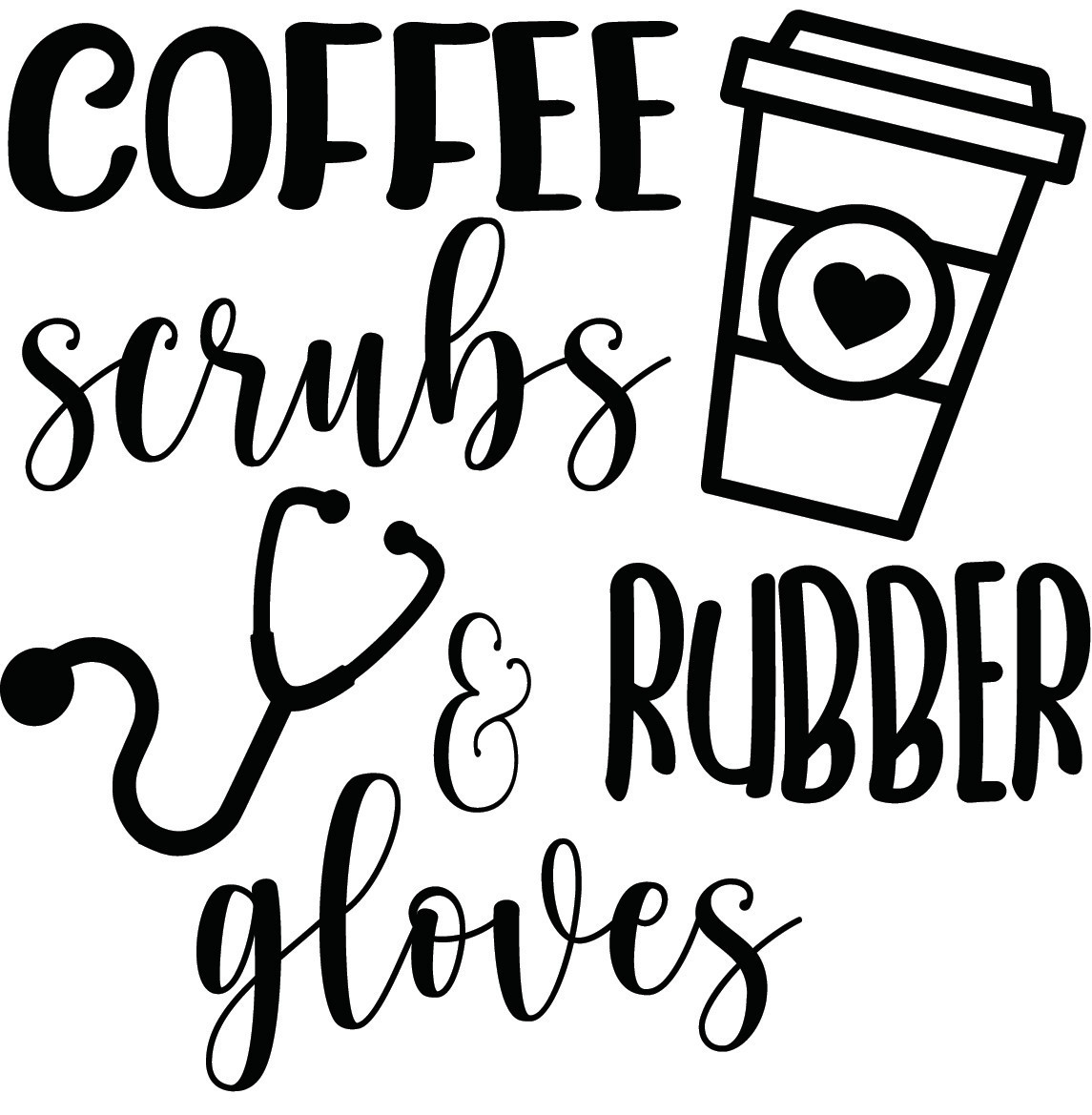 Coffee Scrubs & Rubber Gloves Decal – Perfect for Professionals! – 6570