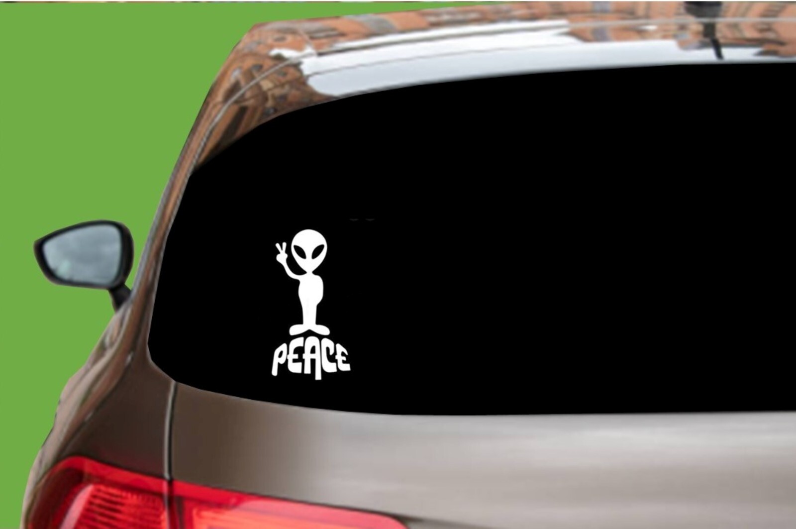 ALIEN, ET, PEACE SIGN, Decal Stickers for Cars, Windows, Laptops, Wall, Tablets.