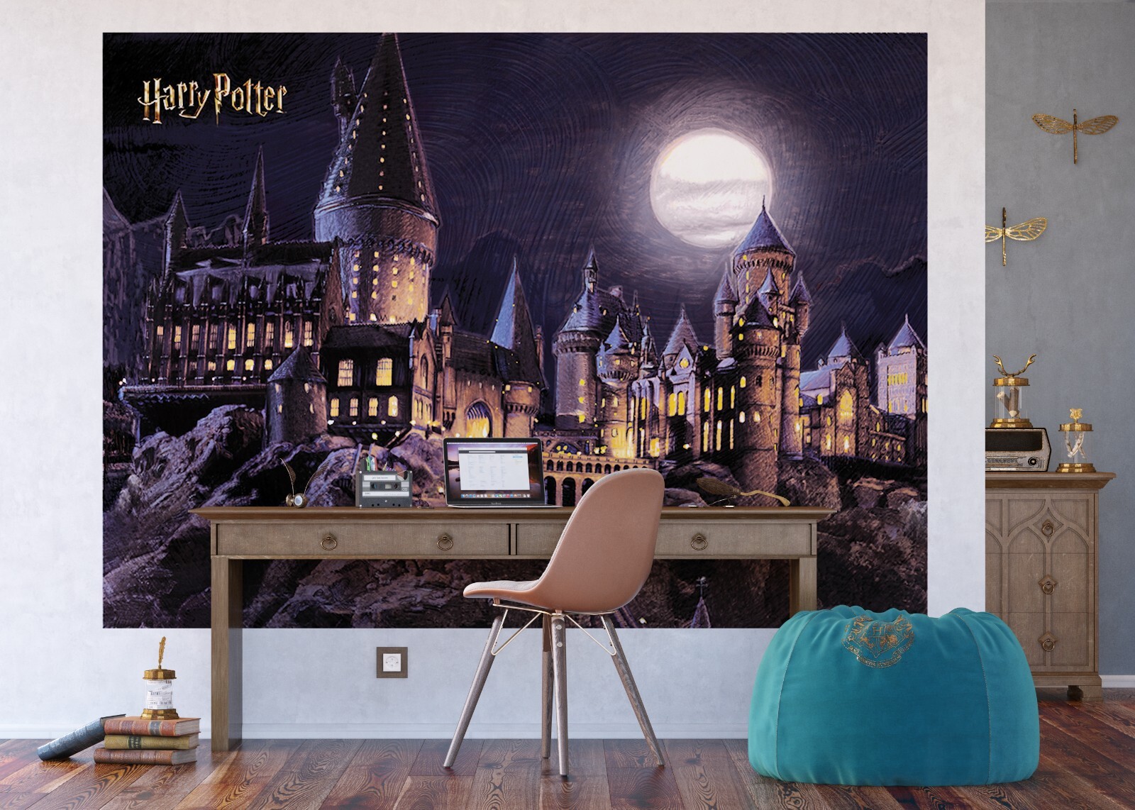252x182cm wallpaper mural for children's bedroom photo wall Harry Potter Castle