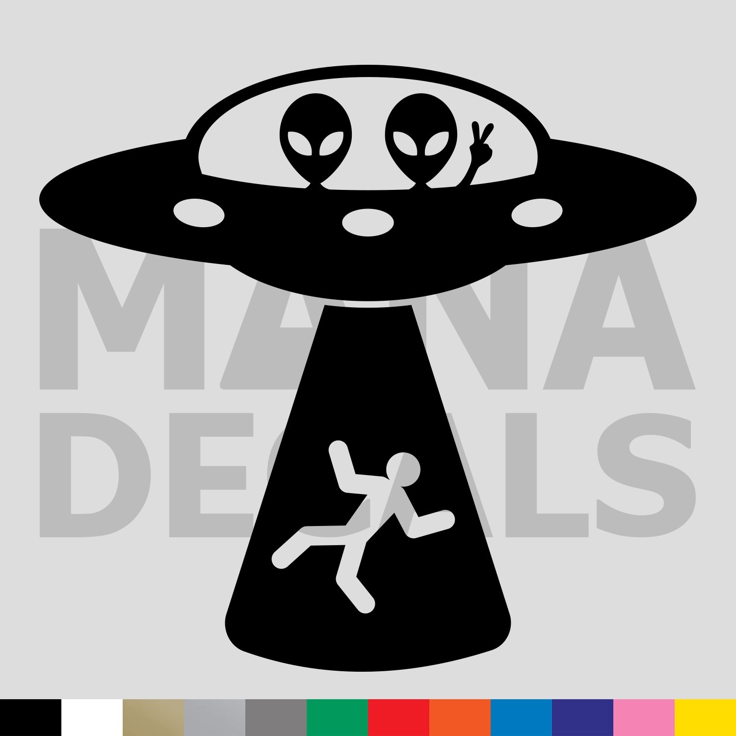 UFO Alien Abduction Vinyl Die Cut Decal Sticker – ET Spaceship X Files Area 51