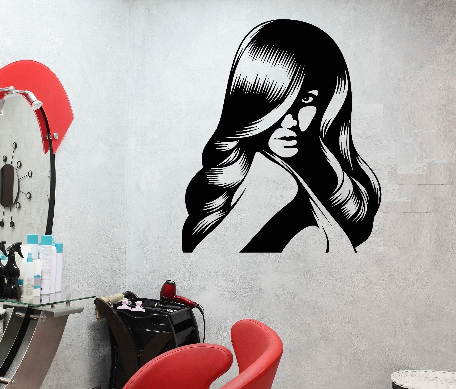 Vinyl Wall Decal Hair Salon Barbershop Beauty Hairstyle Stickers Mural (619ig)