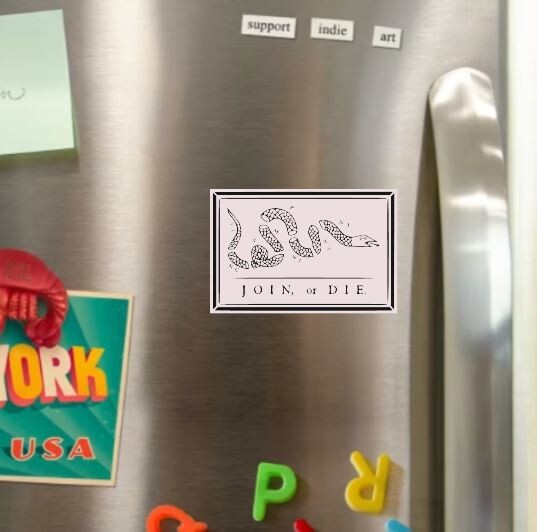 Join or Die Die Cut Glossy Fridge Magnet