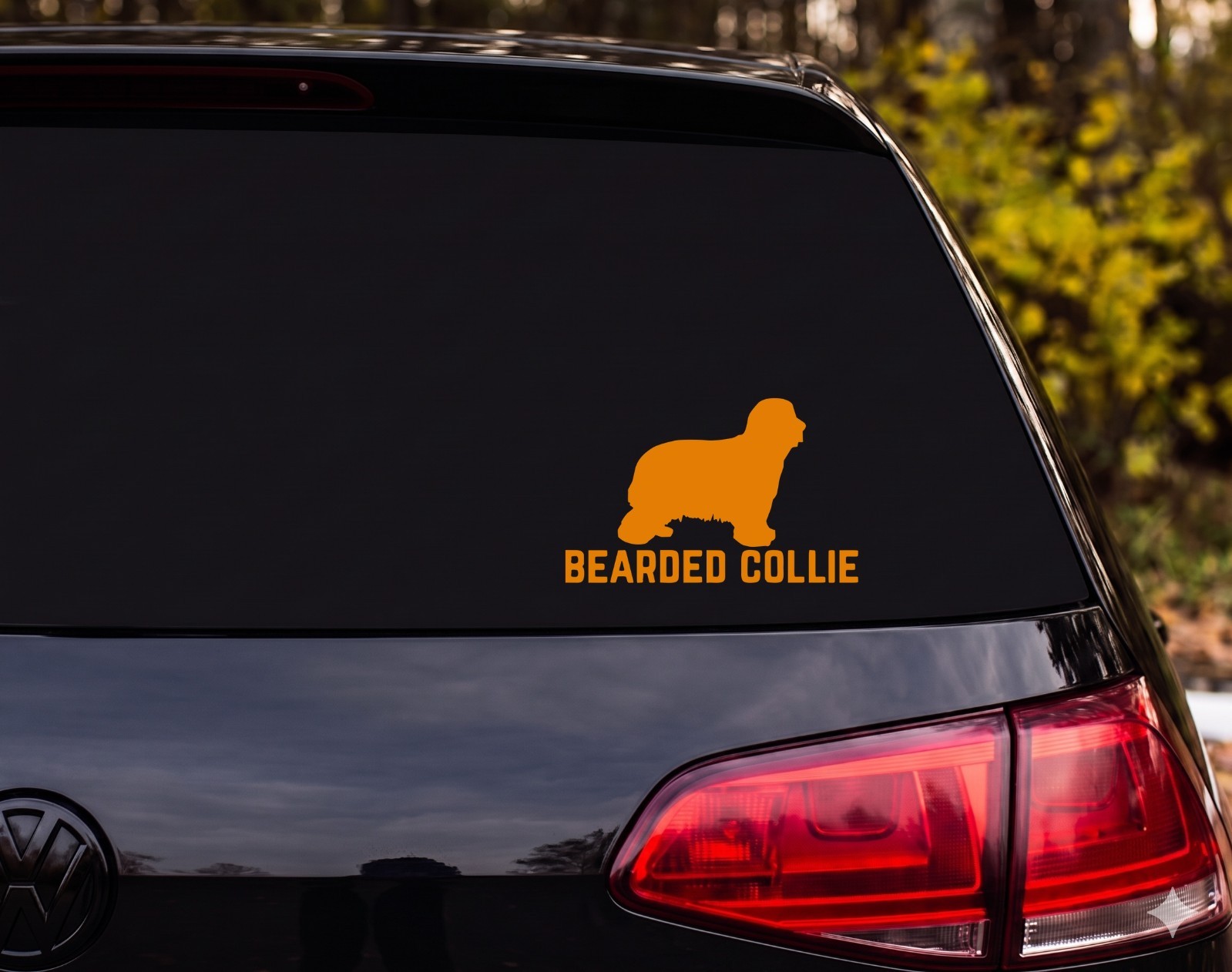 Bearded Collie Dog Silhouette Die Cut Vinyl Decal Car Laptop | Dog Lover Gift