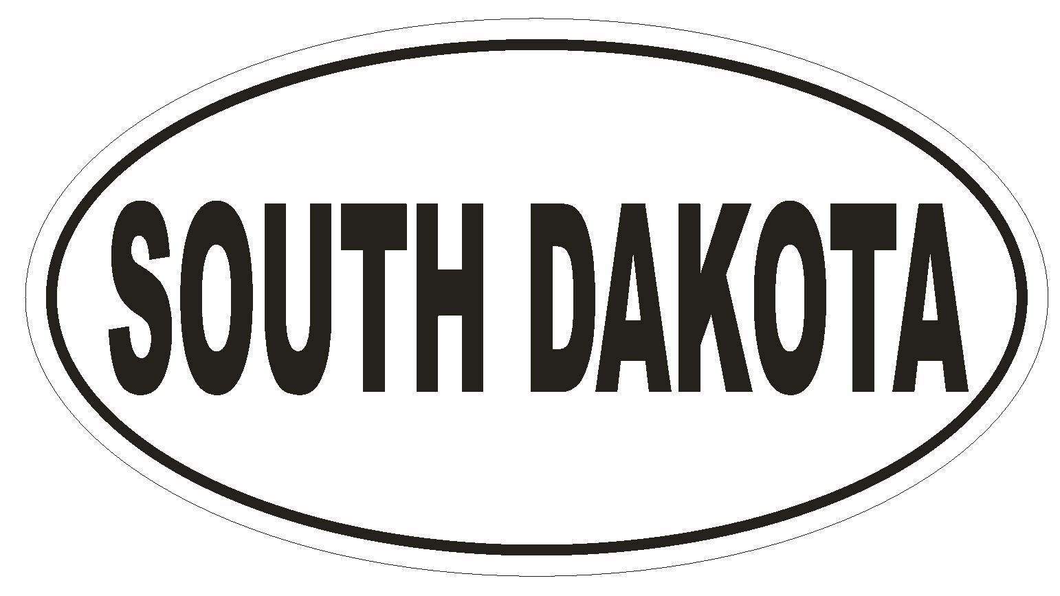 South Dakota Oval Bumper Sticker or Helmet Sticker D2369 State Euro Oval