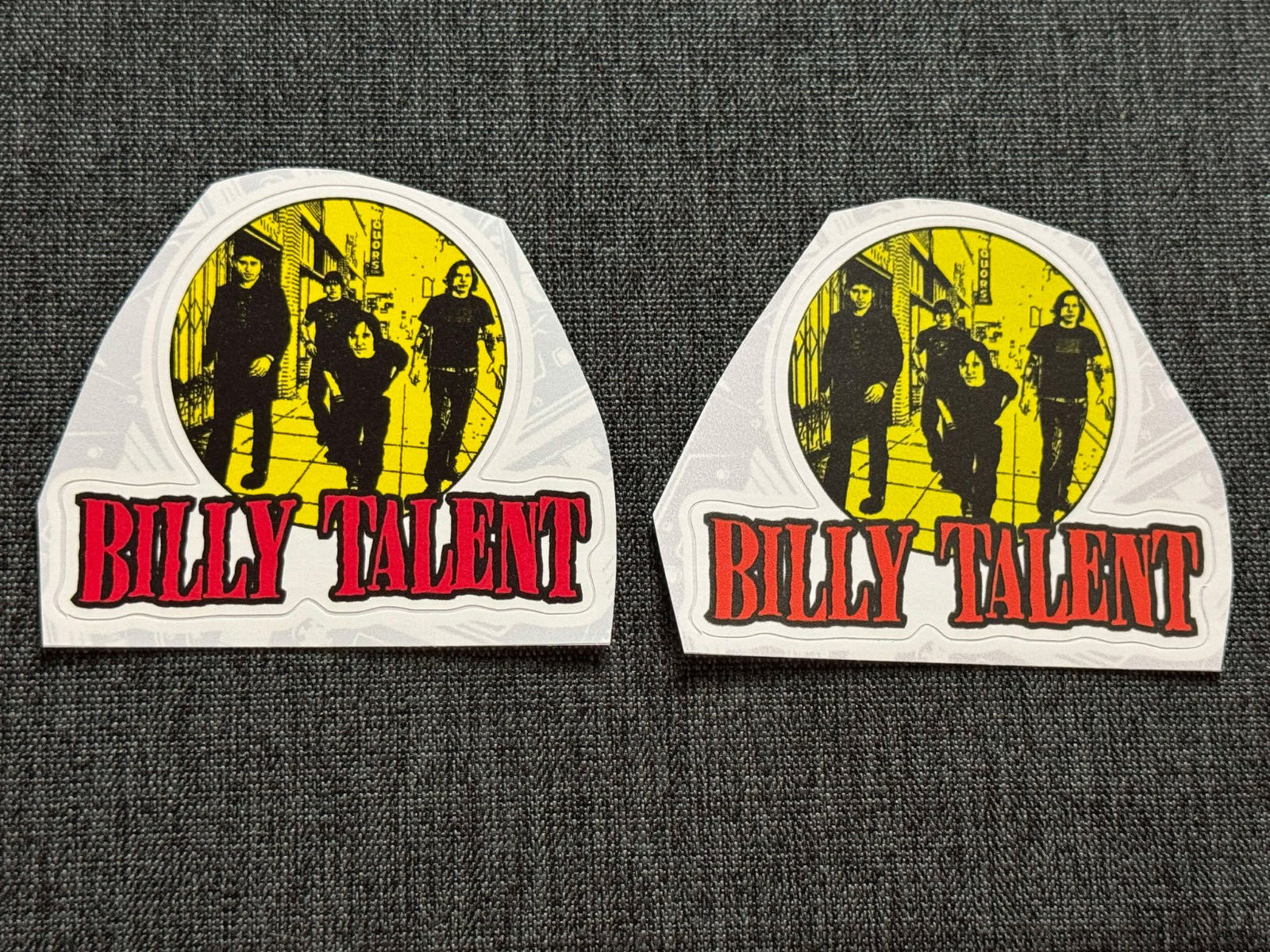 Lot (2) BILLY TALENT 2 1/4" x 2 3/4" Band Logo STICKERS Red Yellow FAST! FREE!