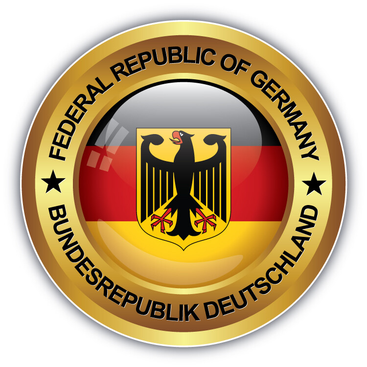 Germany Flag Glossy Seal Label Car Bumper Sticker Decal