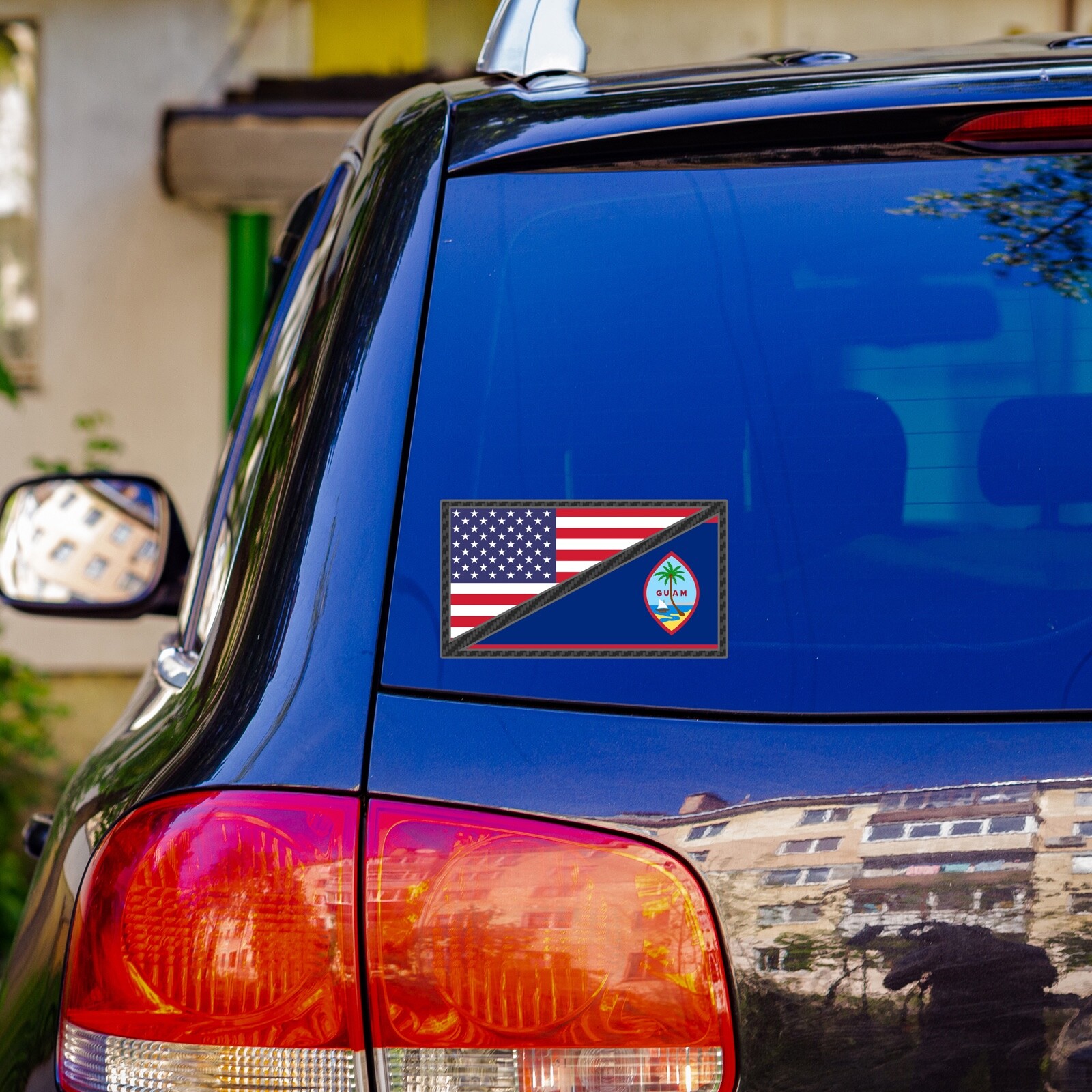 Guam and USA Flag Sticker Decal Guamanian American America Stickers US GU Car
