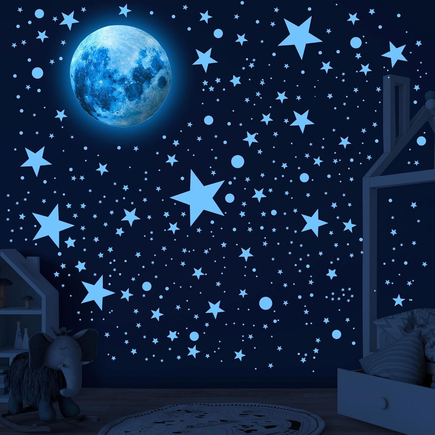 492 Glow in The Dark Stars Ceiling Stars Glow in The Dark Moon and Star Space