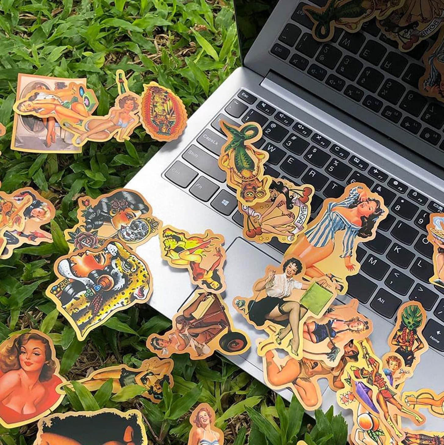American Traditional Stickers Vintage Retro Pinup Sticker Pack, Vinyl Waterproof