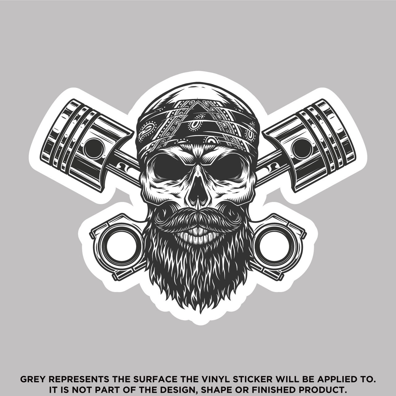 Skull With Bandana and Pistons