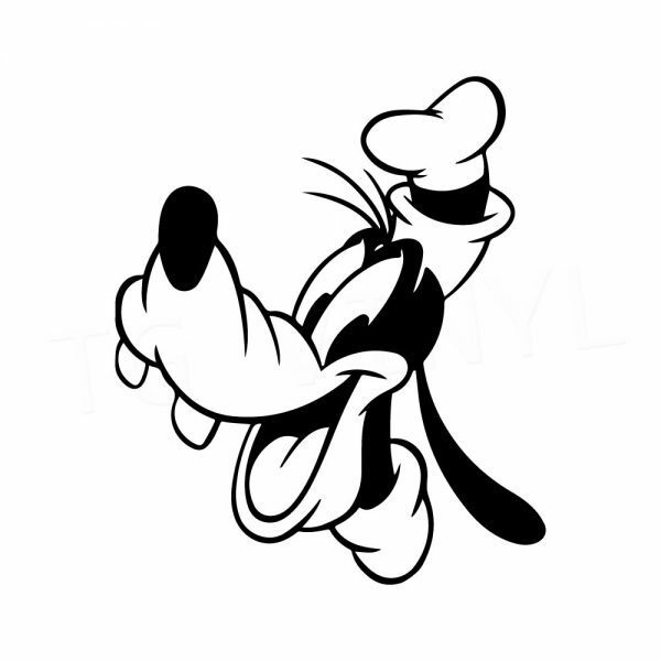 Vinyl Decal for Window – Goofy Face (Disney), Various Sizes & Colors