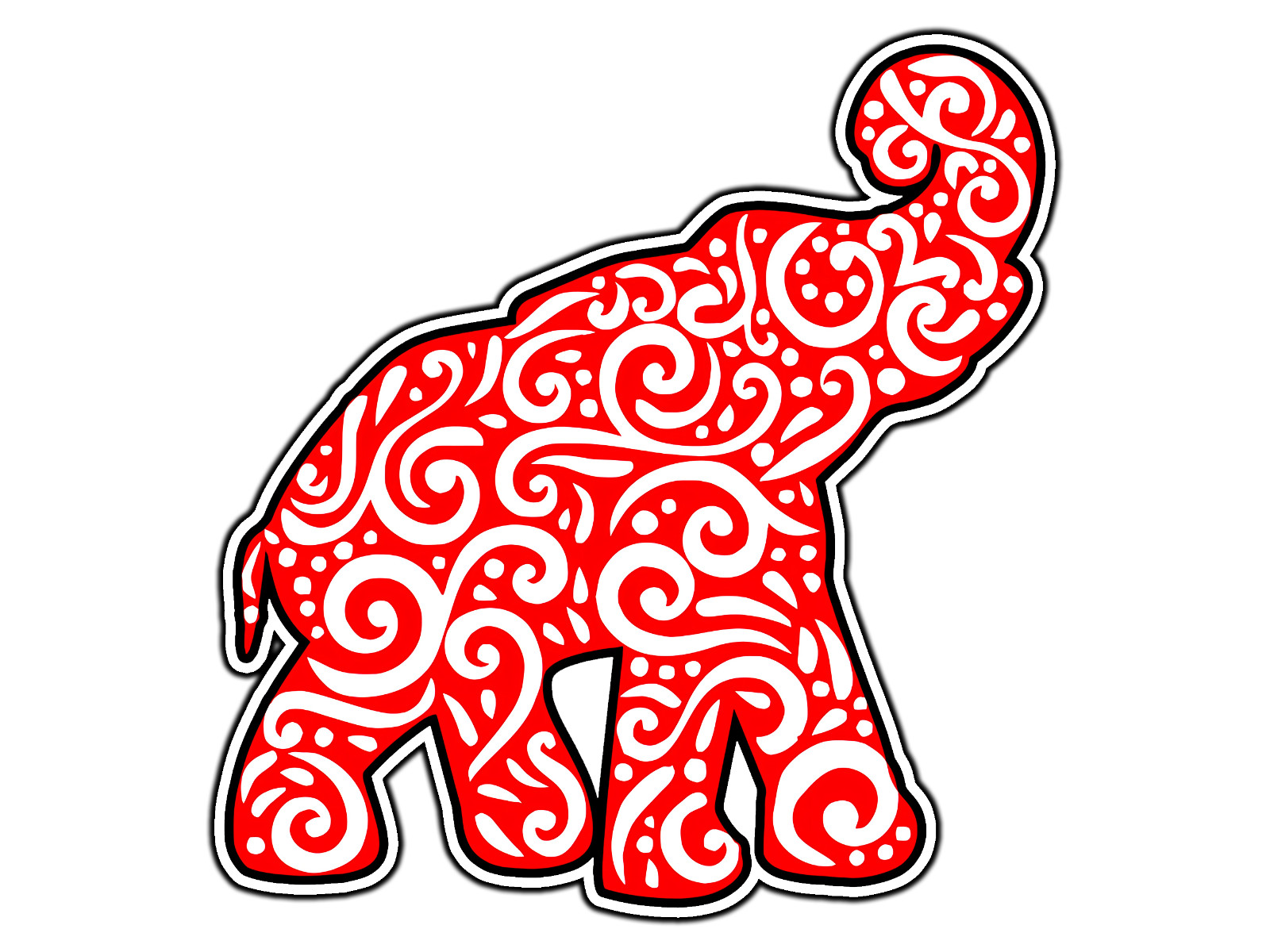 Alabama Elephant Cute Logo College Sticker Waterproof Vinyl Decal Die-Cut Car