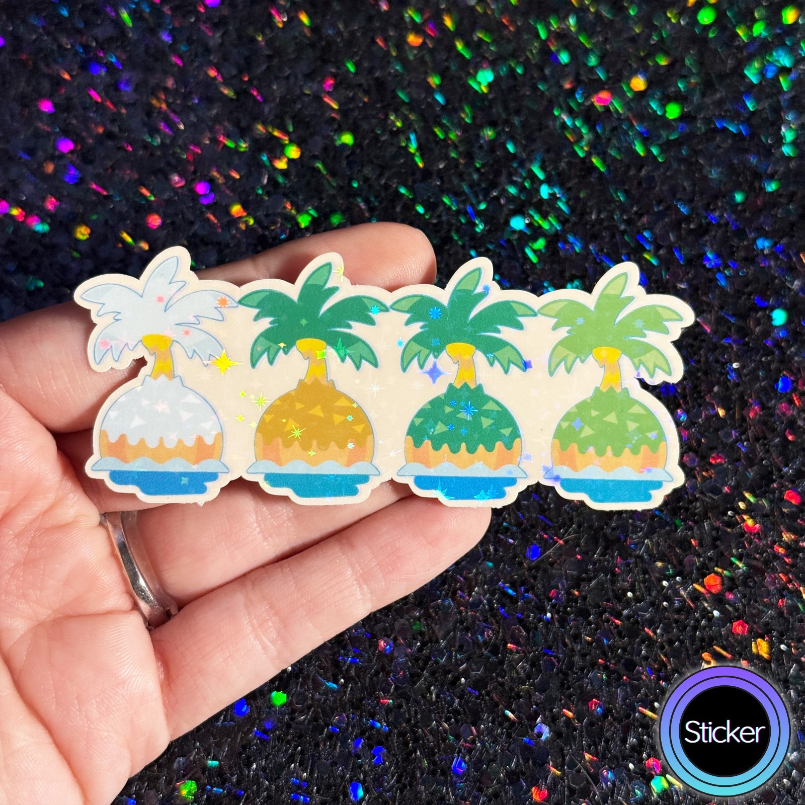 Animal Crossing Seasons Sticker, New Horizons, Holographic
