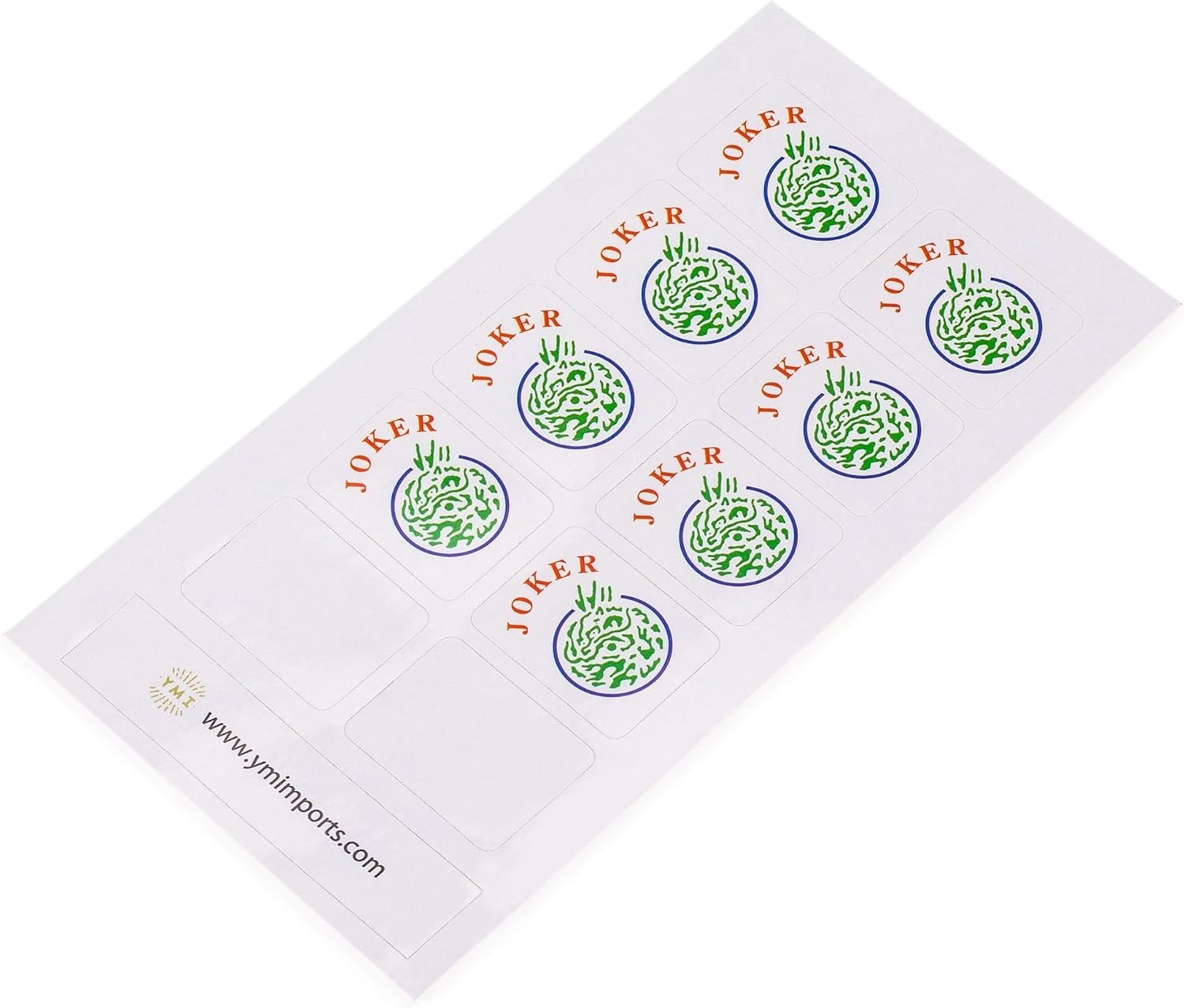 Yellow Mountain Imports American Mahjong Joker Tile Decal Stickers, Set of 8