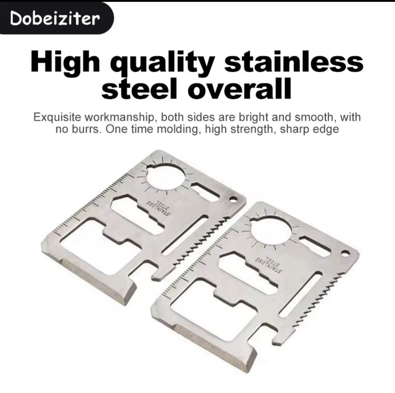 11-in-1 Stainless Steel Multi-Tool Card -Pocket Survival Gear