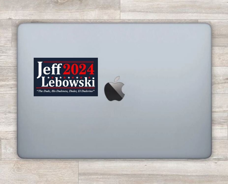 Big Lebowski for President 2024 Die Cut Glossy Vinyl Laptop Sticker