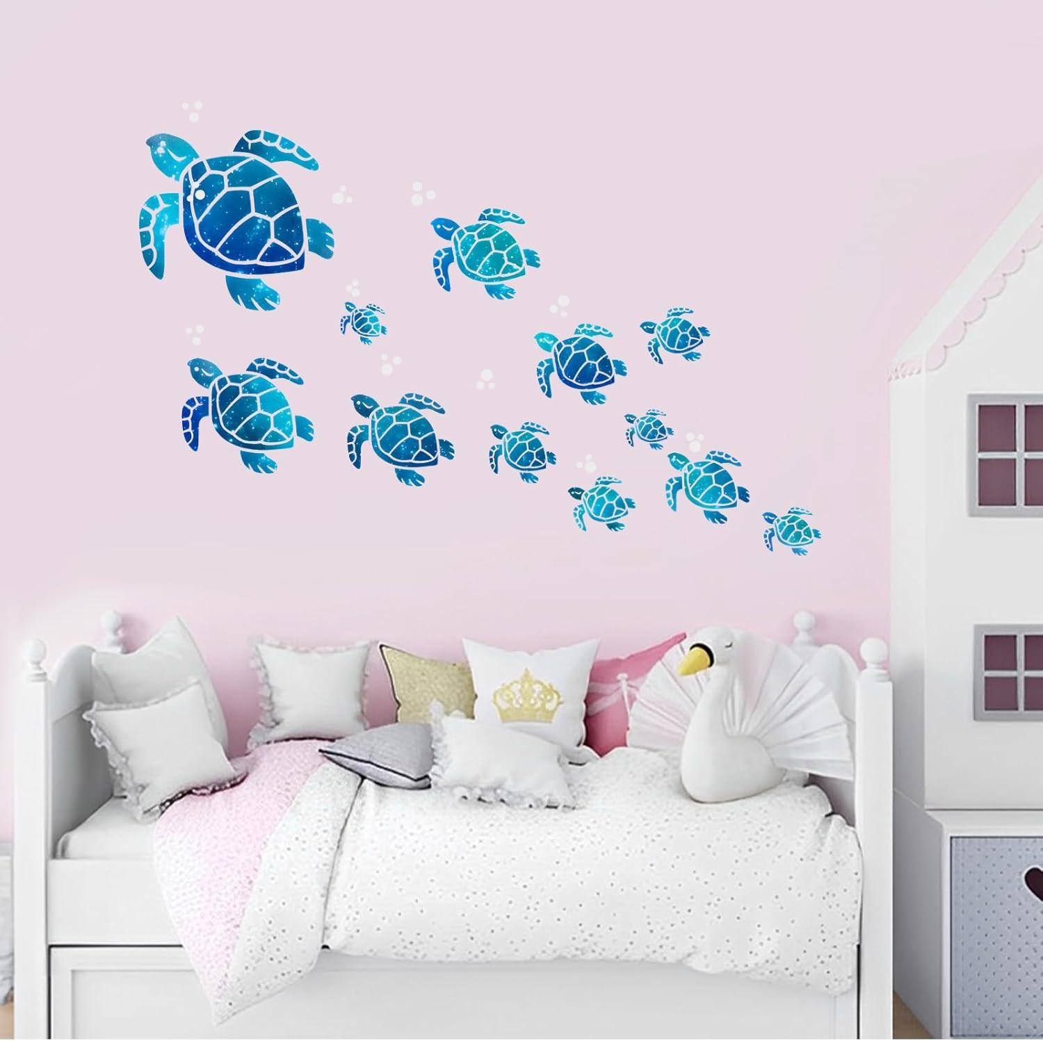 12 Pcs Turtle Stickers, Vinyl Ocean Sea Turtle Stickers Wall Decor, 12 Size W…