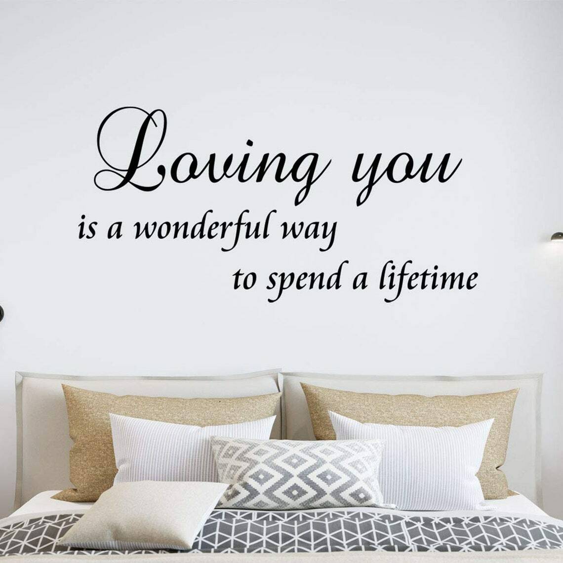 LOVING YOU WONDERFUL LIFETIME Wall Decal Quote Words Lettering Home Decor 36"