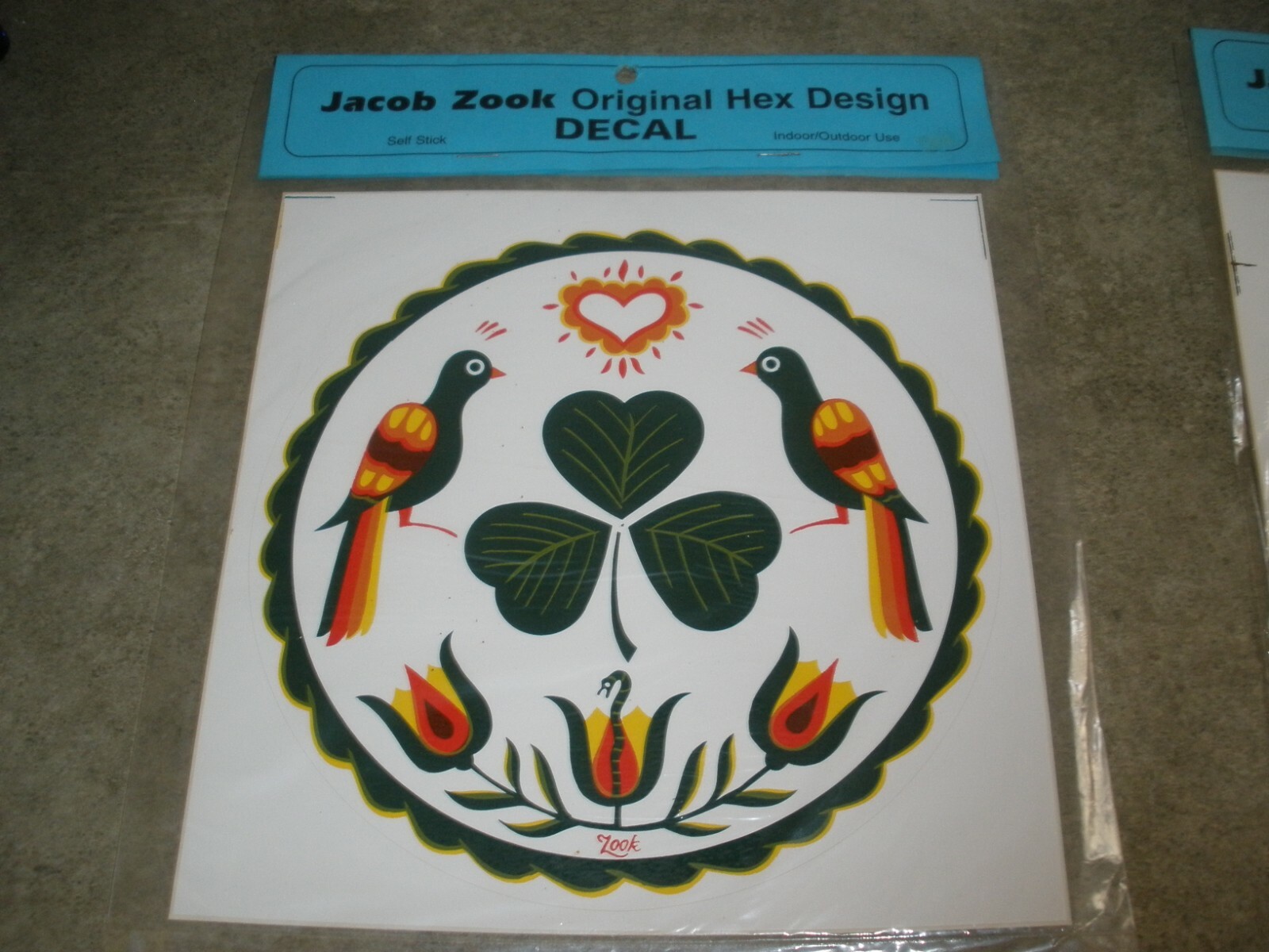 4 Different Jacob Zook Original Hex Design Decal Decals Indoor/Outdoor (GS1)