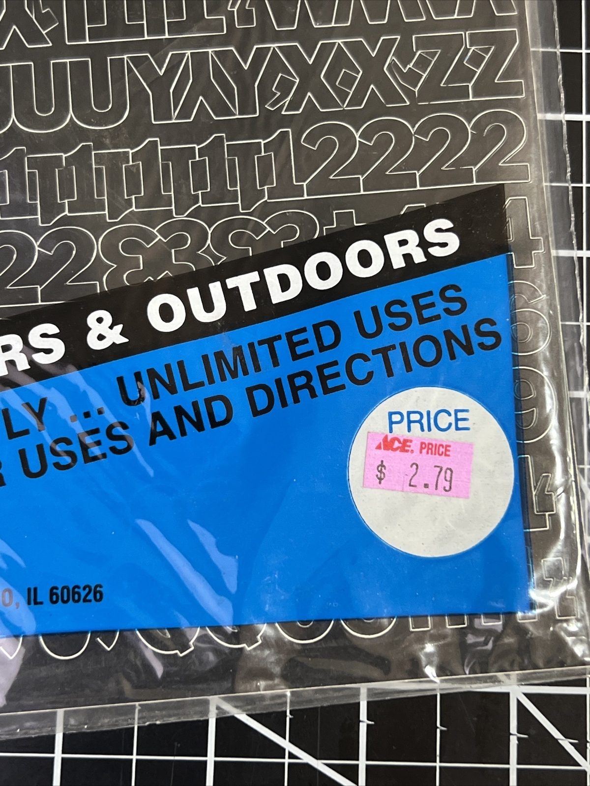 GOTHIC BLACK Adhesive Vinyl Letters & Numbers 1/2" INDOORS OUTDOORS SEALED