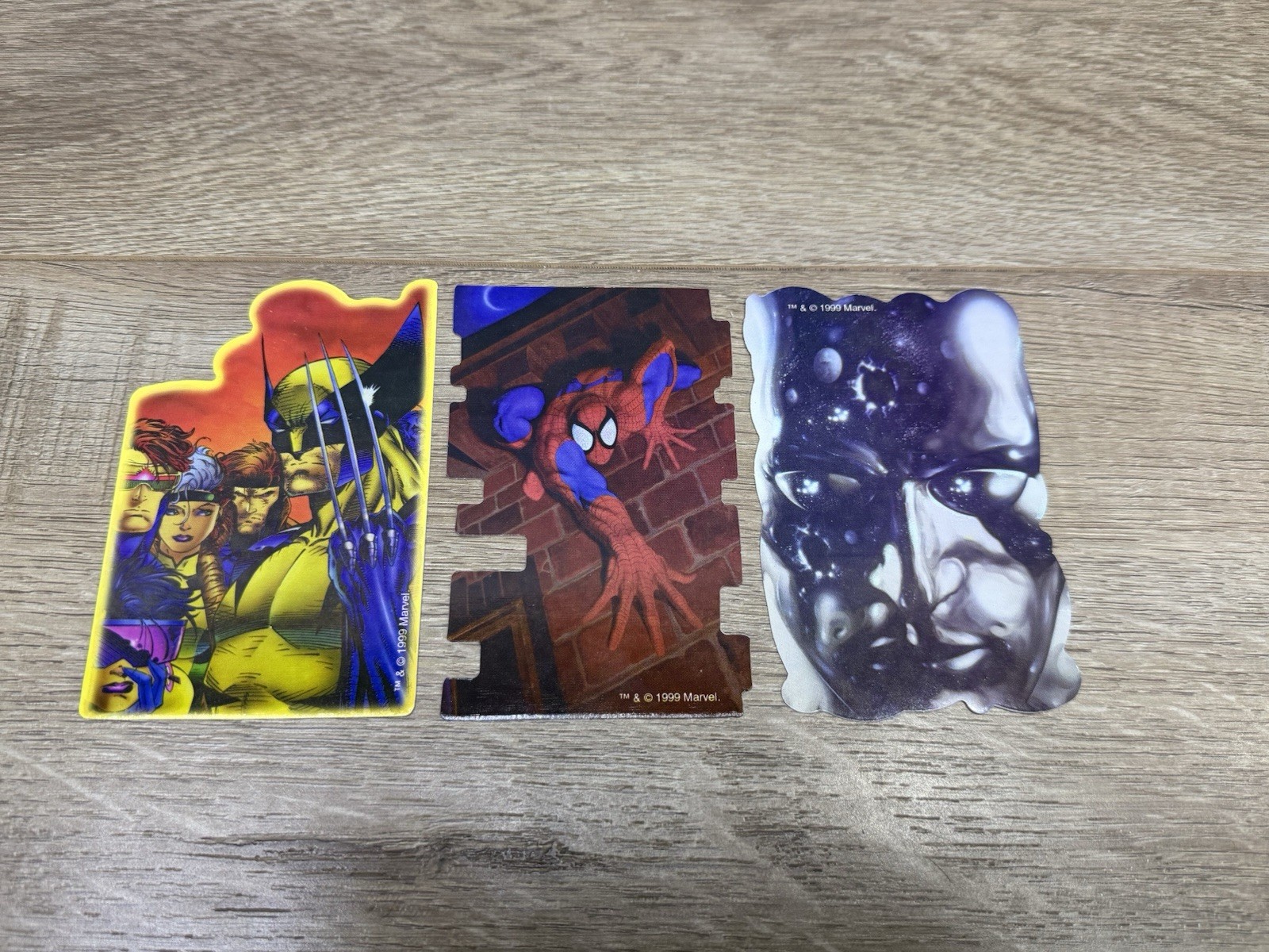1999 Marvel Spider-Man X-men Silver Surfer Vending Machine Sticker Lot Of 3