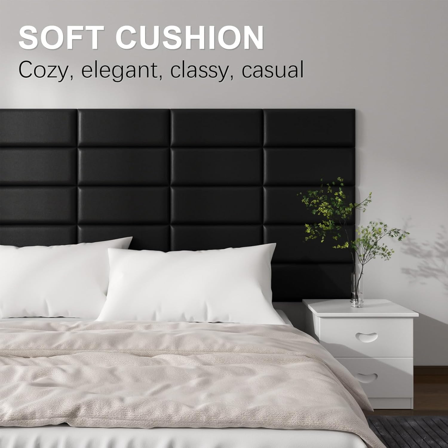 Stylish 3D Self-Adhesive Upholstered Headboards Wall Panels for Twin Beds