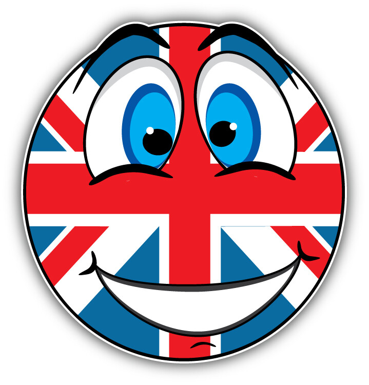 United Kingdom World Flag Smiley Car Bumper Sticker Decal
