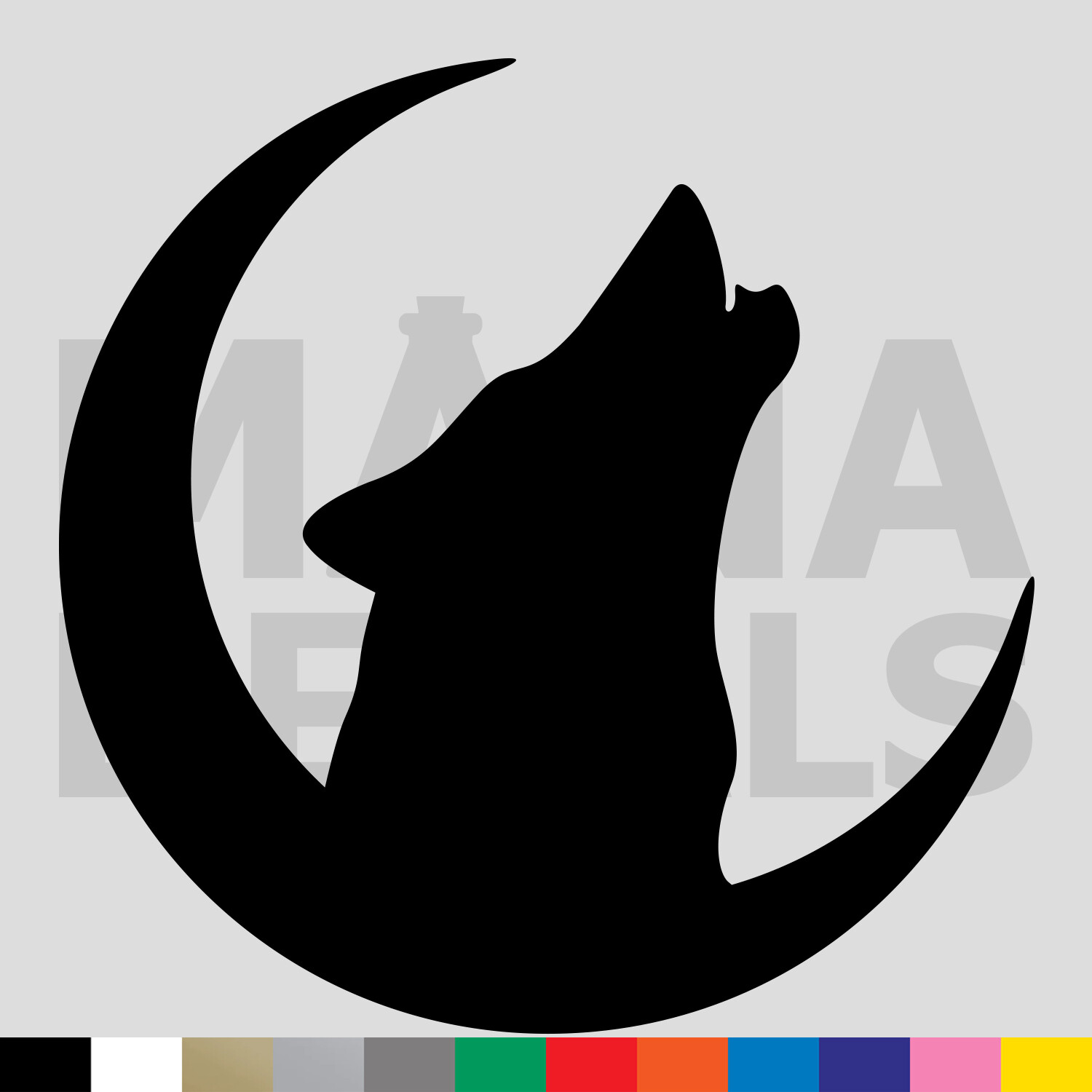 Wolf Howling Vinyl Die Cut Decal Sticker – Moon Animal