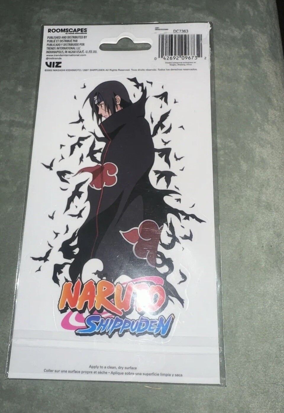 Naruto Shippuden Car Window Decal Sticker 3.5in x 6in. New In Packaging. 1 Pg
