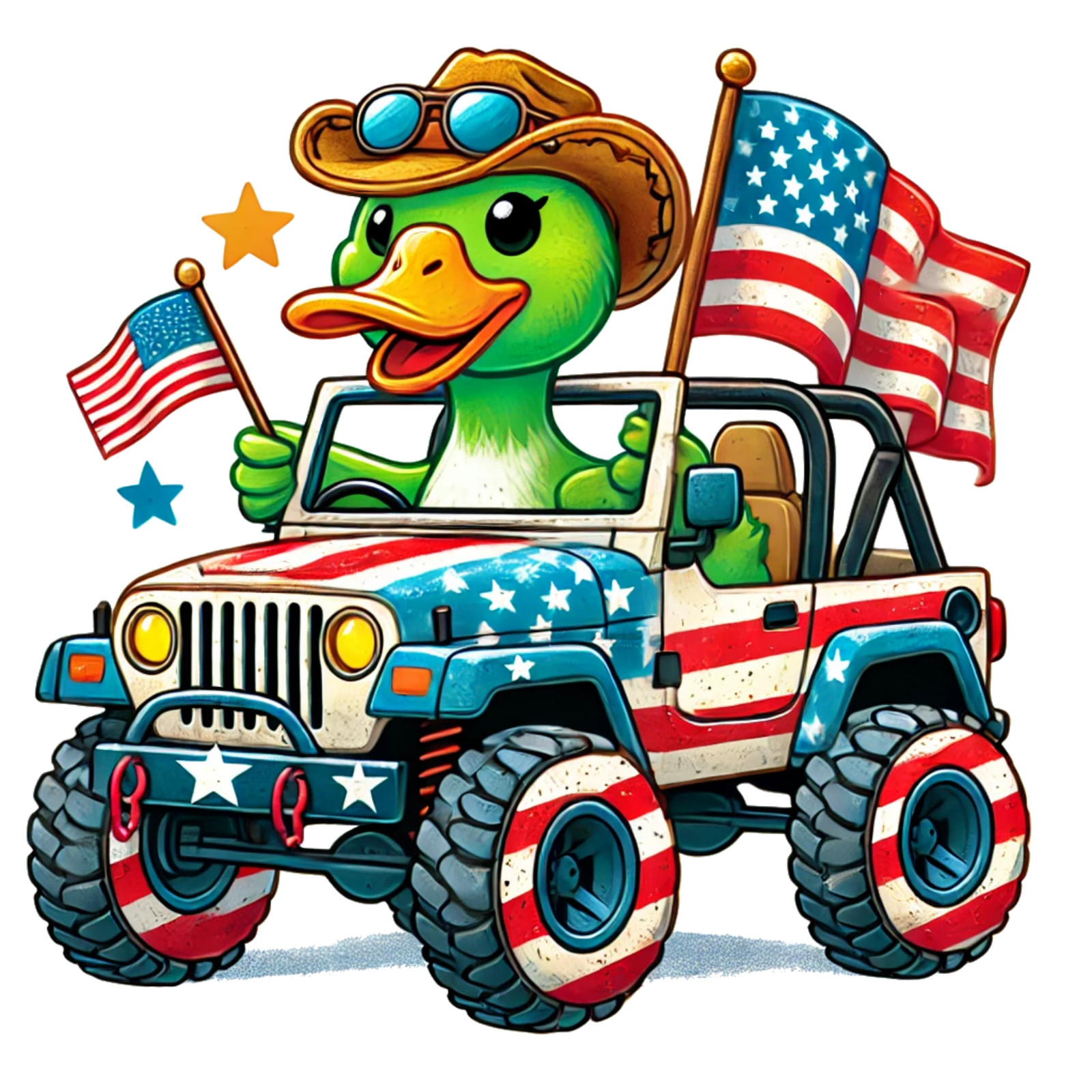 Patriotic Rubber Duck Sticker Ducky Duck Duckie 4th July USA Flag 4×4 Vehicle