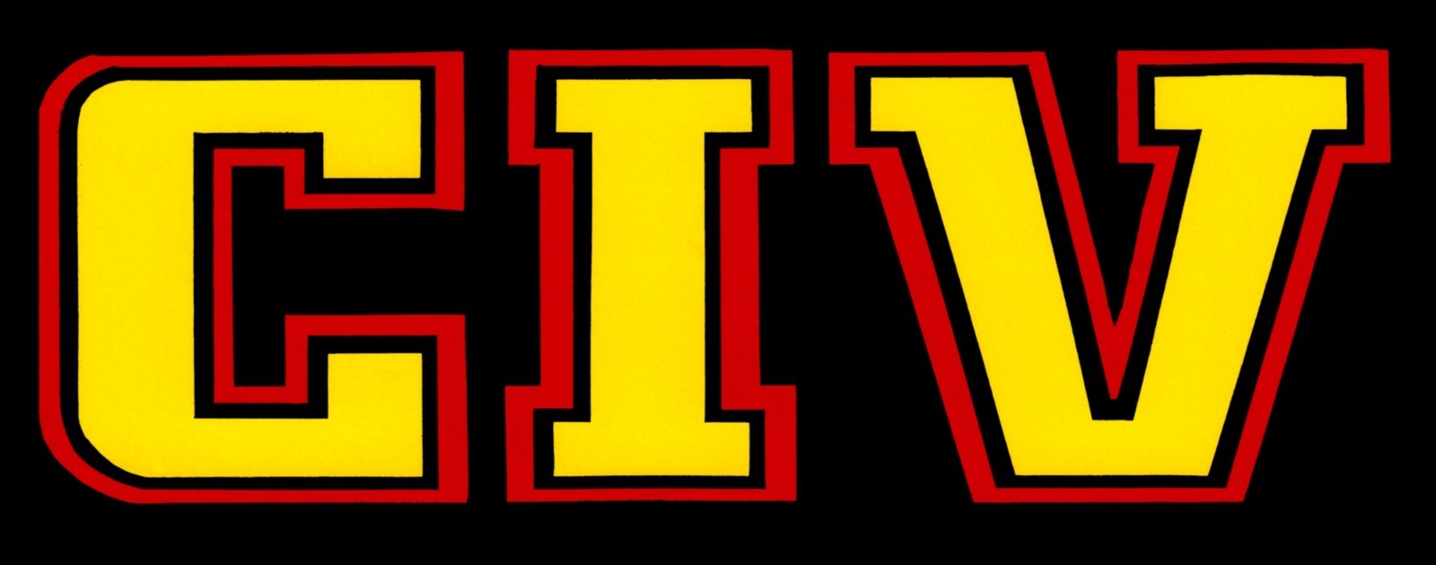 Sticker – CIV Black Yellow Logo Punk Rock Music Band Rectangle Decal 1990s 23014