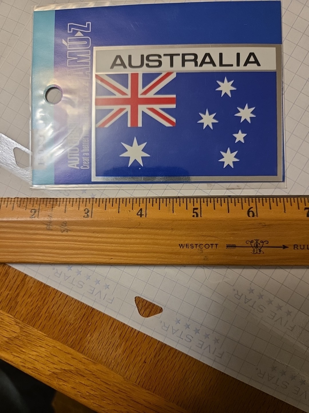 Australia Flag Decal or Sticker with silver border