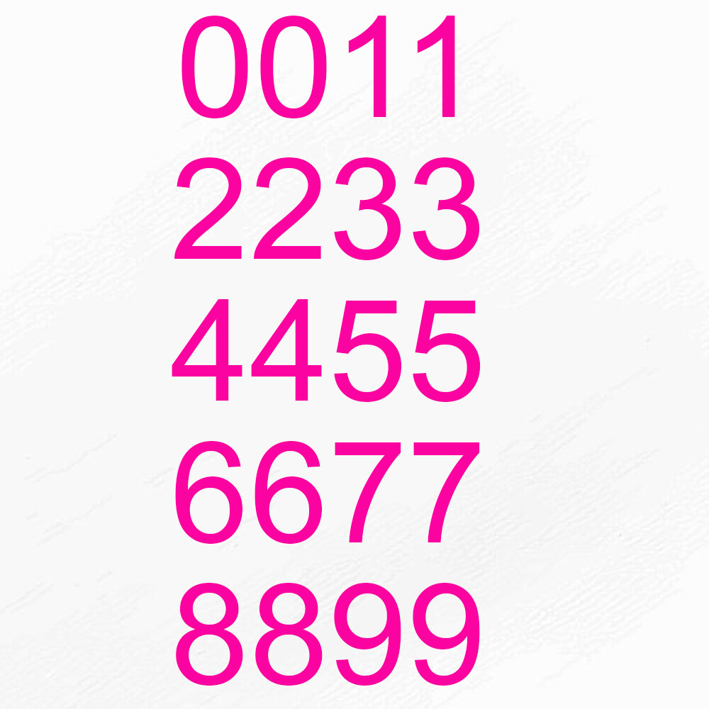 Pink Vinyl Custom Number Decal Sheet Mailbox Address Boat Sticker Kit