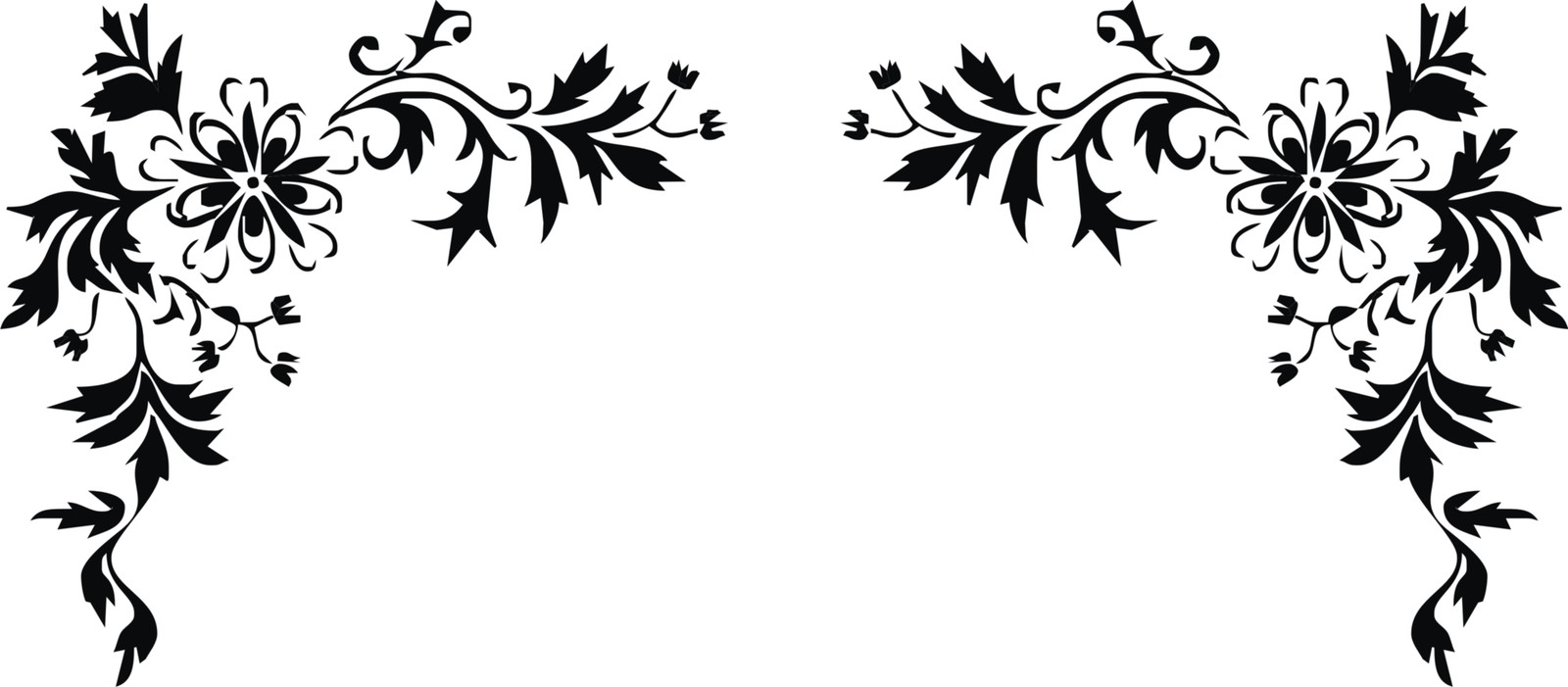 FLORAL CORNERS (II) (Left & Right) Wall Art Stickers – change your plain wall!