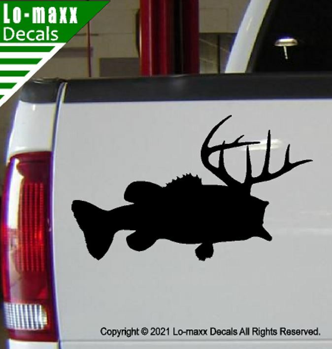 Largemouth Deer Bass Outdoor Sportsman Unique Durable Die Cut Vinyl Decal Art