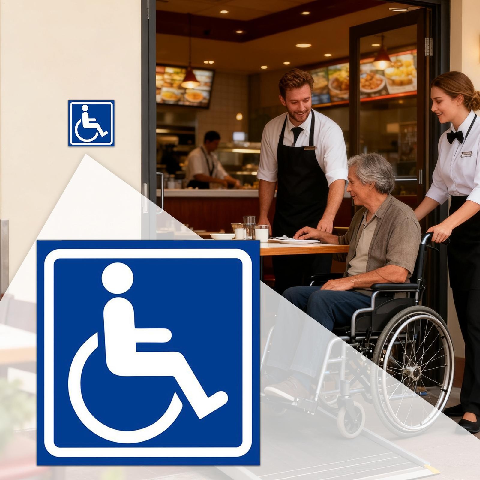 Handicap Sticker 4 Pieces 4.72 X 4.72in Waterproof Self-Adhesive Auto