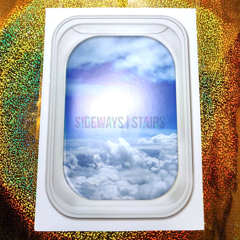 AIRPLANE WINDOW SEAT WALL STICKER 13" blue sky cloud set piece skit prop staging